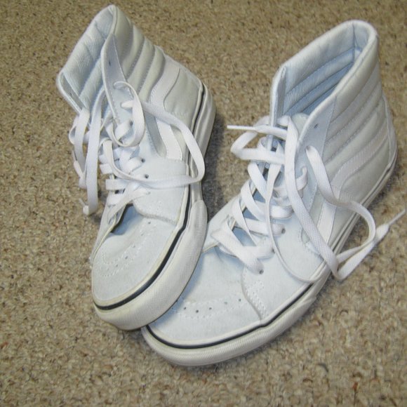 VANS OLD SKOOL SUEDE GRAY BLUE HI TOP HIGH TOP SNEAKERS SHOES 8 - Picture 2 of 9